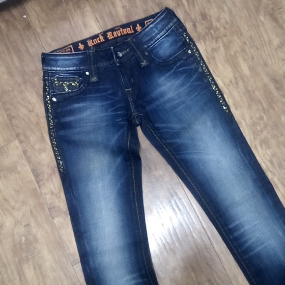Rock Revival Jeans Women's Jacklyn Skinny 26 Embellished Shimmer  NWOT DEFECT - Picture 4 of 10